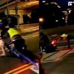 影/騎士拒攔查違規迴轉逃逸 女警拉車尾慘被摔