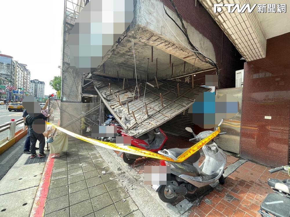 北市騎樓「天花板整片掉落」！3機車慘被重壓　屋主最高恐繳30萬